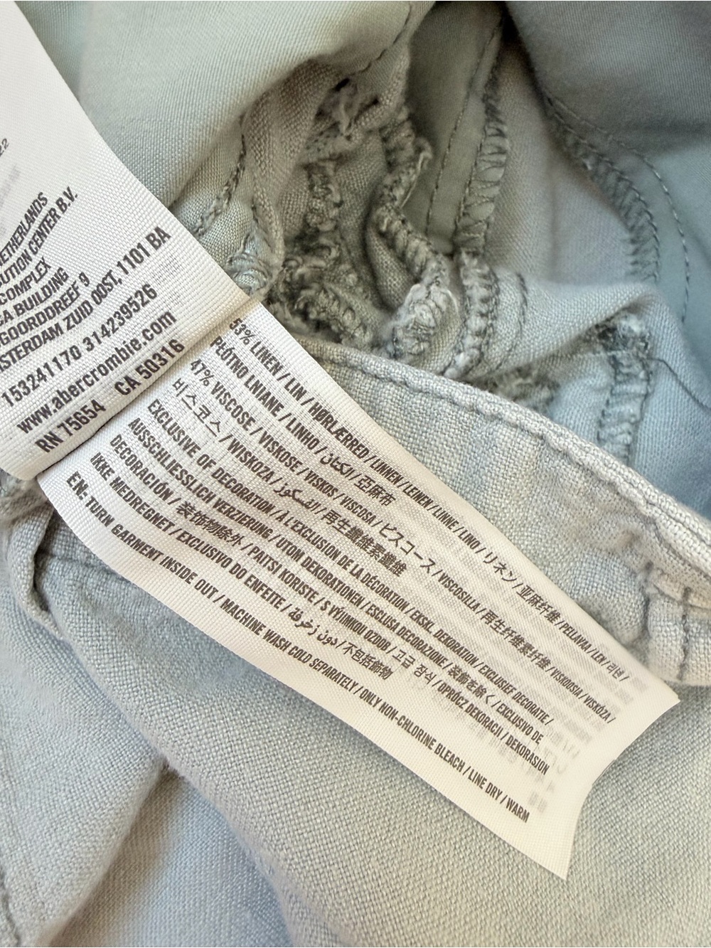 Abercrombie High Rise Shorts Relaxed  Breathable Lightweight Linen Gray Size Xs - Picture 5 of 6